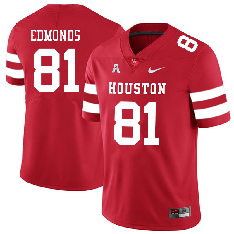 Men #81 Darius Edmonds Houston Cougars College Football Jerseys Sale-Red - Click Image to Close